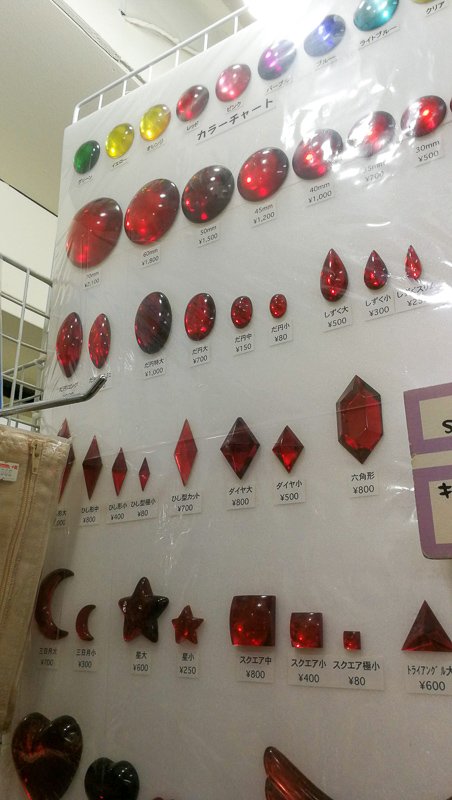 Kunstharz-Kristalle in verschiedenen Farben und Größen