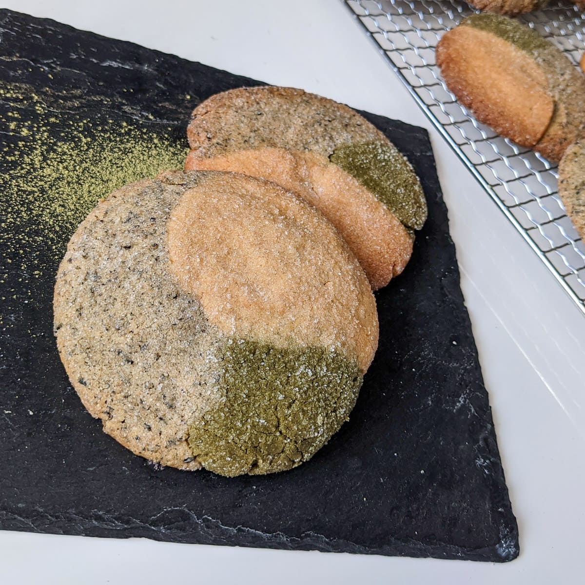 Matcha-Kinako-Sesam Cookies