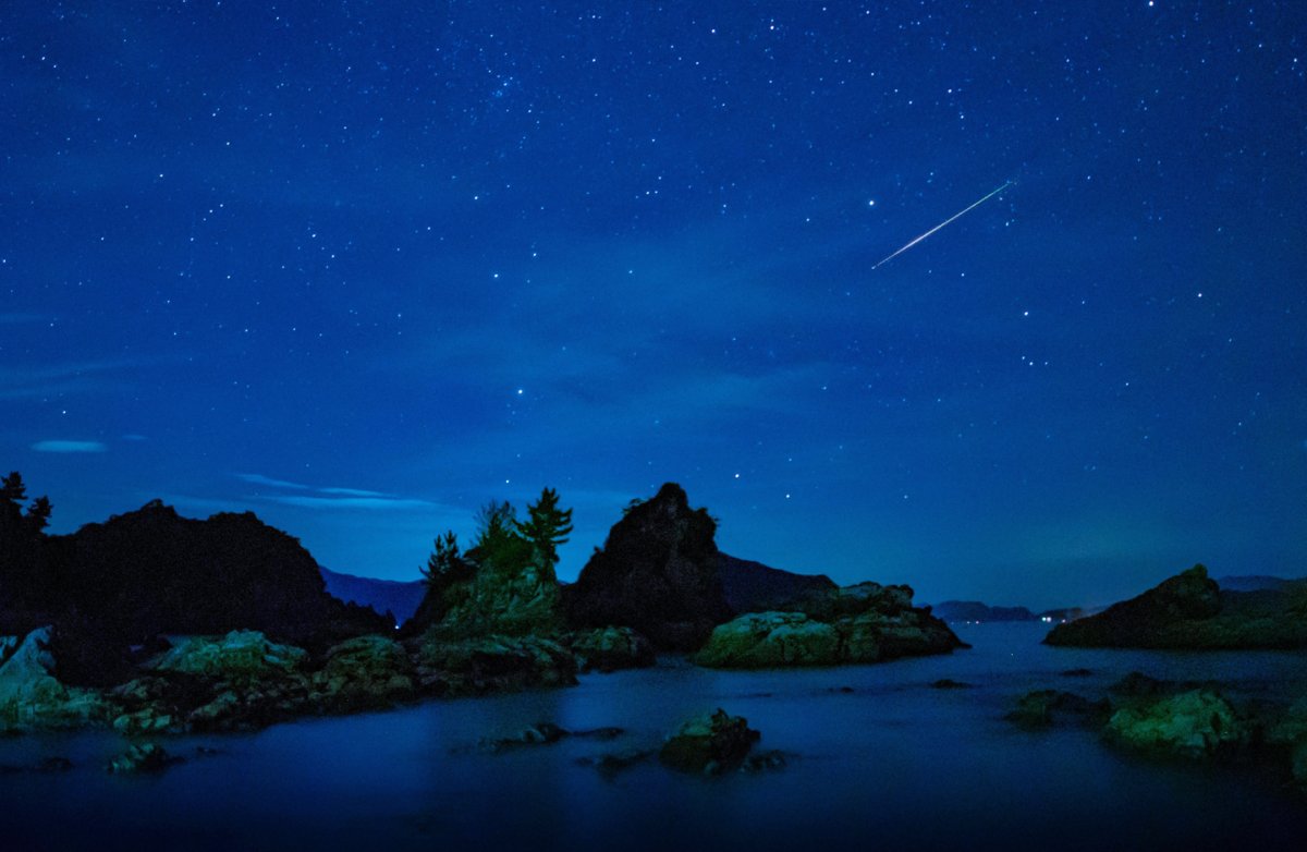 Sternschnuppe über dem Meer in Nobeoka / Bild: Carina Bublies