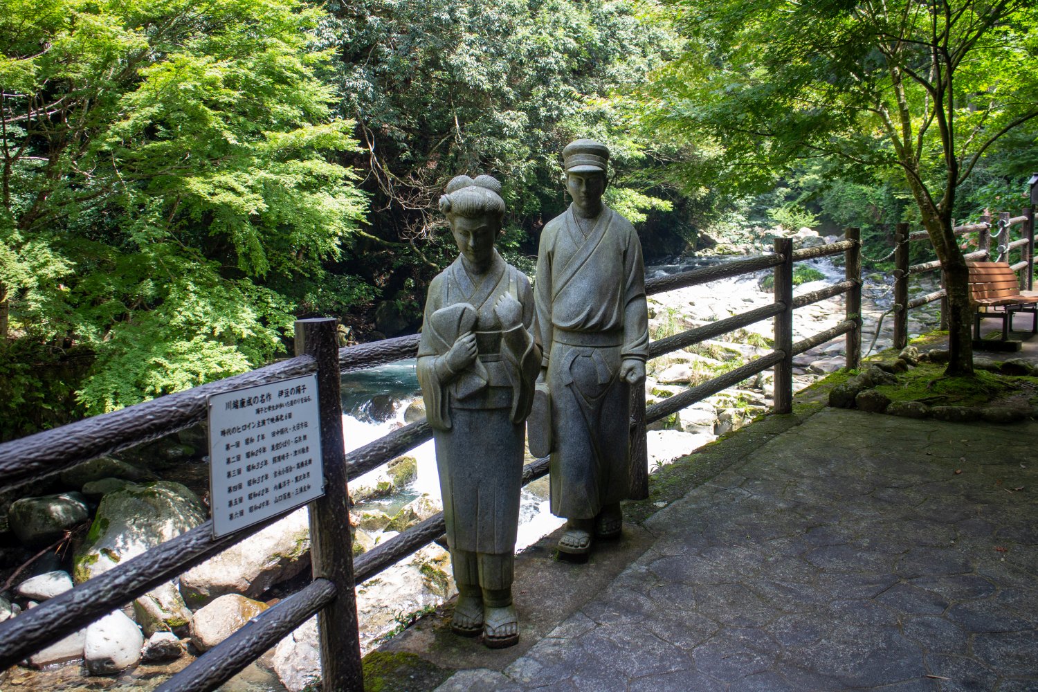 "Die Tänzerin von Izu" von Yasunari Kawabata ist ein berühmtes Buch, was in Kawazu spielt und mit Figuren entlang der Wasserfälle verewigt wurde.