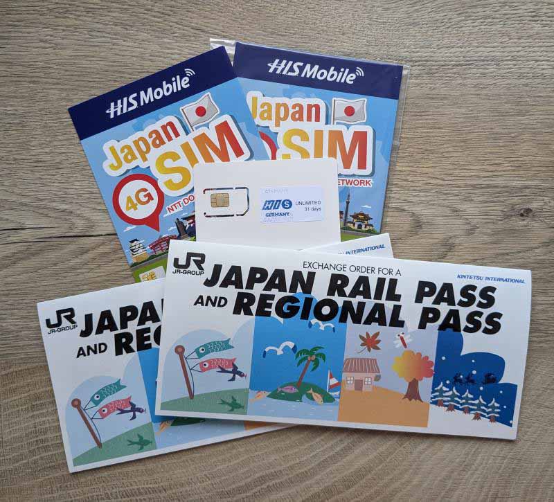Japan Rail Pass und Sim-Karten