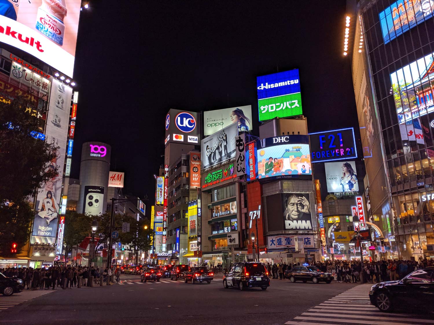 Die berühmte Kreuzung in Shibuya