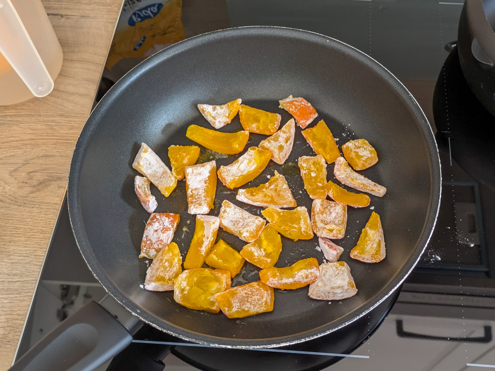 Kabocha Nanban: in Pfanne anbraten